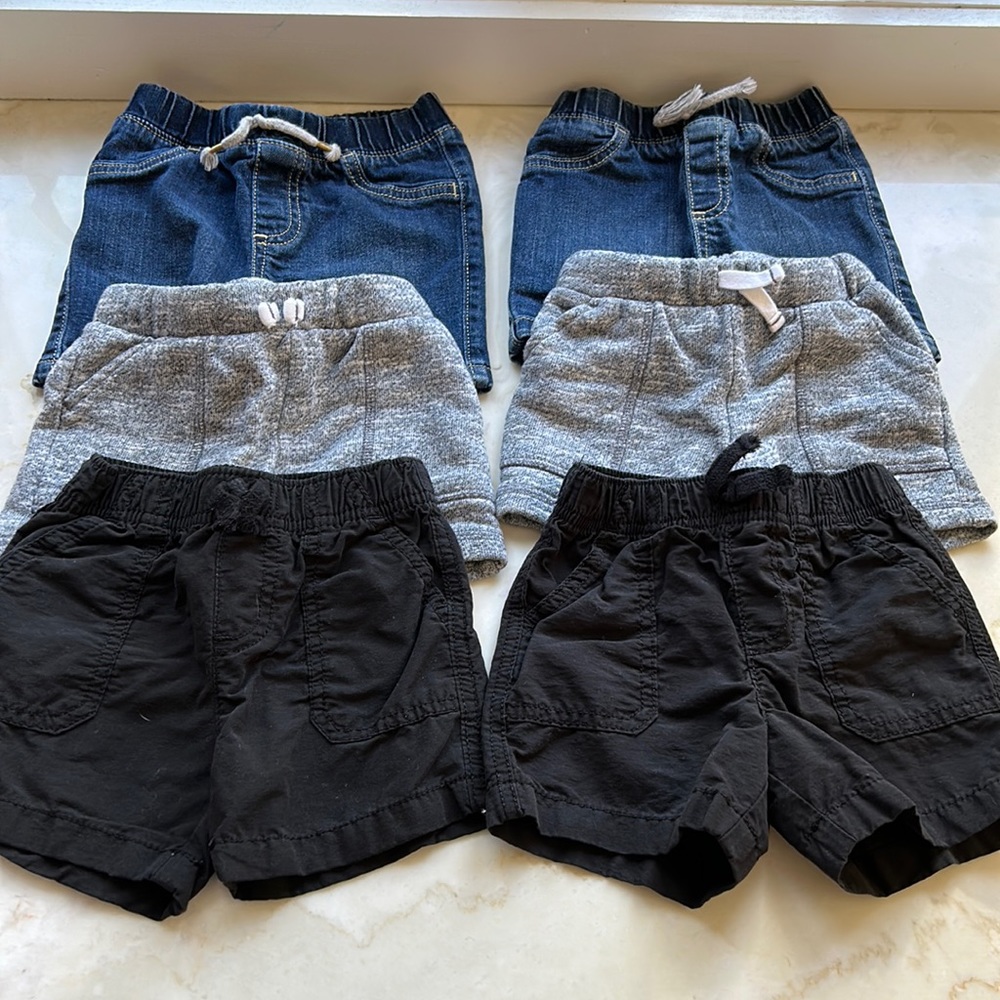 Three matching pairs of shorts